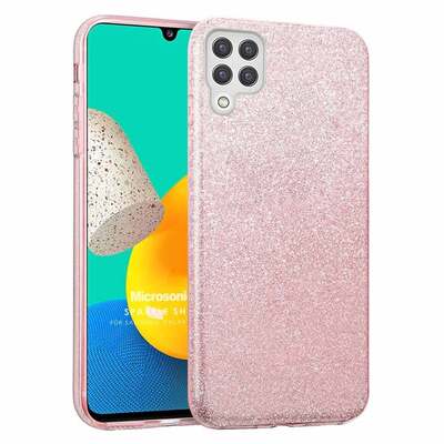 Microsonic Samsung Galaxy M22 Kılıf Sparkle Shiny Rose Gold