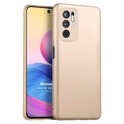 Microsonic Xiaomi Redmi Note 10 5G Kılıf Matte Silicone Gold