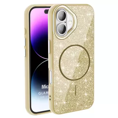 Microsonic Apple iPhone 16 Kılıf GlamGrip Luxe Gold