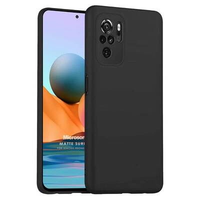 Microsonic Xiaomi Redmi Note 10 Kılıf Matte Silicone Siyah