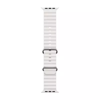 Microsonic Apple Watch Series 9 45mm Kordon Ocean Band Beyaz