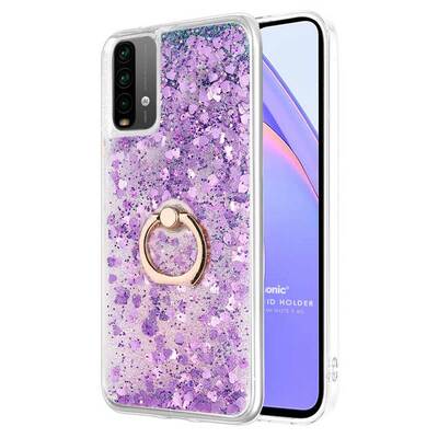 Microsonic Xiaomi Redmi Note 9 4G Kılıf Glitter Liquid Holder Mor