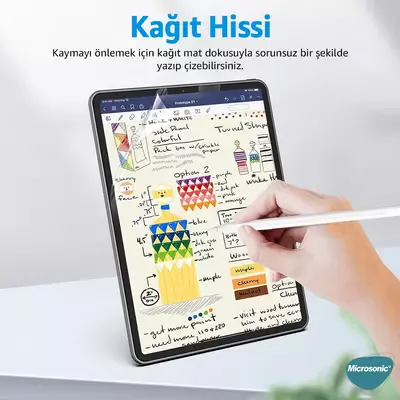 Microsonic Apple iPad Pro 12.9`` 2022 6. Nesil (A2436-A2764-A2437-A2766) Paper Feel Kağıt Dokulu Mat Ekran Koruyucu