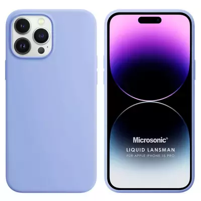 Microsonic Apple iPhone 15 Pro Kılıf Liquid Lansman Silikon Mavi