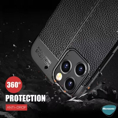 Microsonic Apple iPhone 17 Pro Kılıf Deri Dokulu Silikon Lacivert