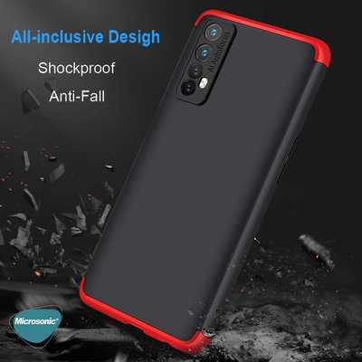 Microsonic Realme 7 Kılıf Double Dip 360 Protective AYS Siyah Gri