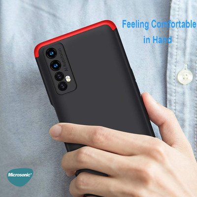 Microsonic Realme 7 Kılıf Double Dip 360 Protective AYS Siyah Gri