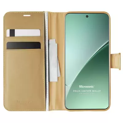 Microsonic Xiaomi 15 Pro Kılıf Delux Leather Wallet Gold