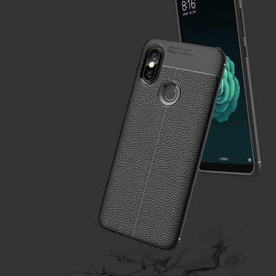 Microsonic Xiaomi Mi 8 SE Kılıf Deri Dokulu Silikon Gri