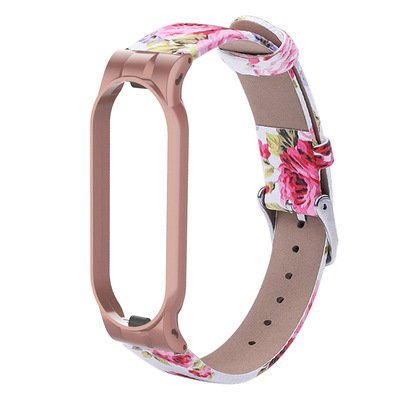 Microsonic Xiaomi Mi Band 6 Kordon Flowers Wrist Strap Rose Gold