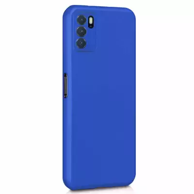 Microsonic Matte Silicone Oppo A16 Kılıf Mavi