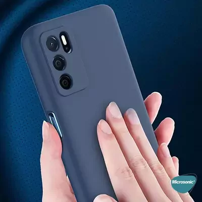 Microsonic Matte Silicone Oppo A16 Kılıf Mavi