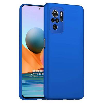 Microsonic Xiaomi Redmi Note 10 Kılıf Matte Silicone Mavi