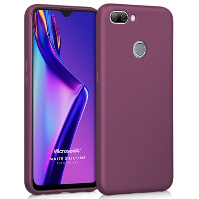 Microsonic Oppo AX7 Kılıf Matte Silicone Mor