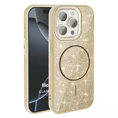 Microsonic Apple iPhone 15 Pro Kılıf GlamGrip Luxe Gold