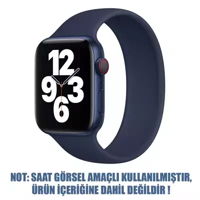 Microsonic Apple Watch Series 8 41mm Kordon, (Small Size, 135mm) New Solo Loop Lacivert