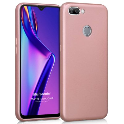 Microsonic Oppo AX7 Kılıf Matte Silicone Rose Gold