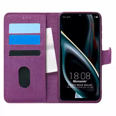 Microsonic Reeder P13 Blue Max 2021 128 GB Kılıf Fabric Book Wallet Mor