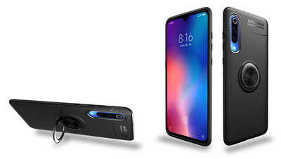 Microsonic Samsung Galaxy A50 Kılıf Kickstand Ring Holder Siyah