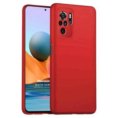 Microsonic Xiaomi Redmi Note 10 Kılıf Matte Silicone Kırmızı