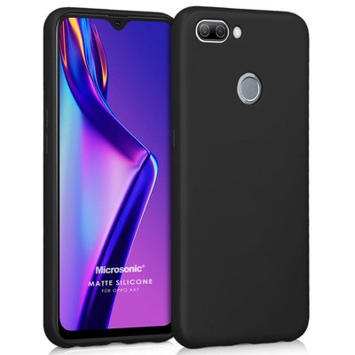 Microsonic Oppo AX7 Kılıf Matte Silicone Siyah