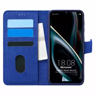 Microsonic Reeder P13 Blue Max 2021 128 GB Kılıf Fabric Book Wallet Lacivert