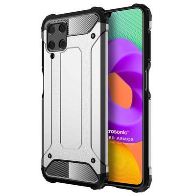 Microsonic Samsung Galaxy M22 Kılıf Rugged Armor Gümüş