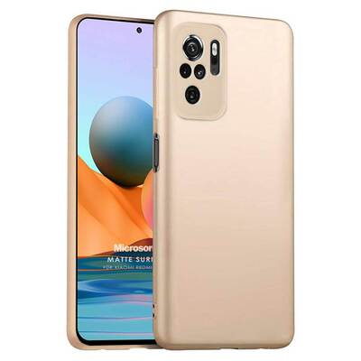 Microsonic Xiaomi Redmi Note 10 Kılıf Matte Silicone Gold