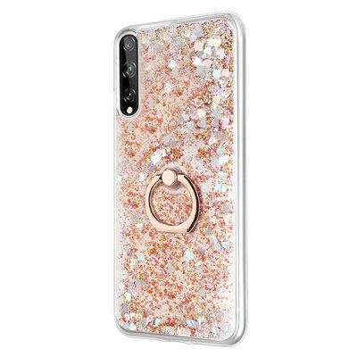 Microsonic Huawei P Smart S Kılıf Glitter Liquid Holder Gold