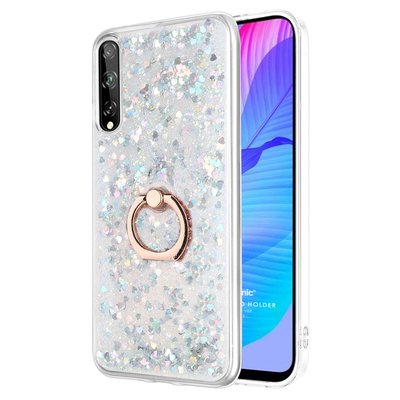 Microsonic Huawei P Smart S Kılıf Glitter Liquid Holder Gümüş