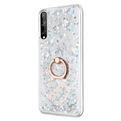 Microsonic Huawei P Smart S Kılıf Glitter Liquid Holder Gümüş