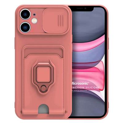 Microsonic Apple iPhone 11 Kılıf Multifunction Silicone Pembe