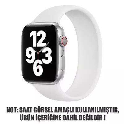 Microsonic Apple Watch Series 8 41mm Kordon, (Small Size, 135mm) New Solo Loop Beyaz