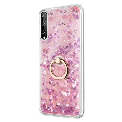 Microsonic Huawei Y8P Kılıf Glitter Liquid Holder Pembe