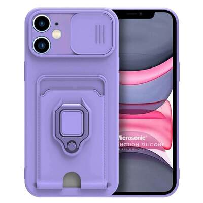 Microsonic Apple iPhone 11 Kılıf Multifunction Silicone Lila