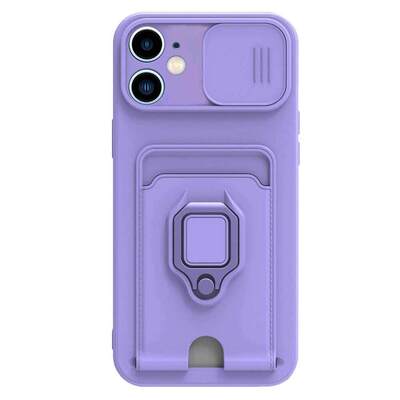 Microsonic Apple iPhone 11 Kılıf Multifunction Silicone Lila