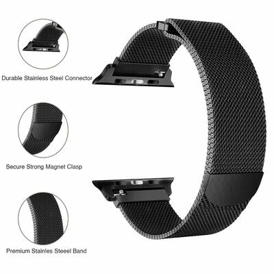 Microsonic Apple Watch Series 5 44mm Milanese Loop Kordon Turuncu