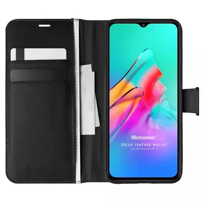 Microsonic Infinix Smart 5 Kılıf Delux Leather Wallet Siyah