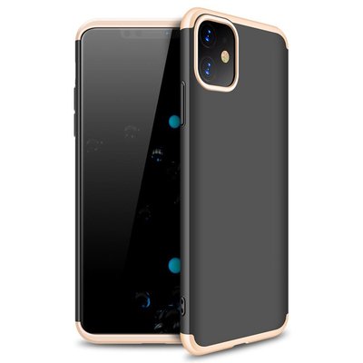 Microsonic Apple iPhone 11 Kılıf Double Dip 360 Protective AYS Siyah - Gold