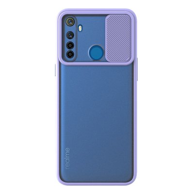 Microsonic Realme 5i Kılıf Slide Camera Lens Protection Lila