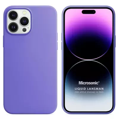 Microsonic Apple iPhone 15 Pro Kılıf Liquid Lansman Silikon Lila