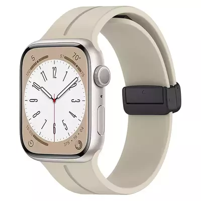 Microsonic Apple Watch Ultra Kordon Ribbon Line Bej