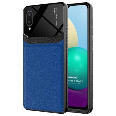 Microsonic Samsung Galaxy A02 Kılıf Uniq Leather Lacivert