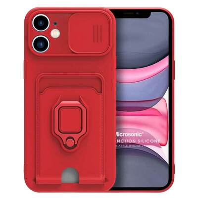 Microsonic Apple iPhone 11 Kılıf Multifunction Silicone Kırmızı