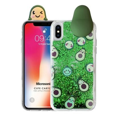 Microsonic Apple iPhone XS Kılıf Cute Cartoon Avakado