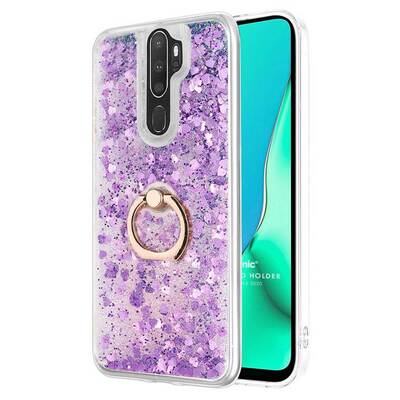 Microsonic Oppo A9 2020 Kılıf Glitter Liquid Holder Mor