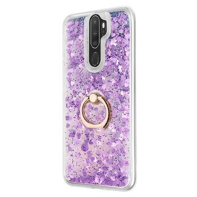 Microsonic Oppo A9 2020 Kılıf Glitter Liquid Holder Mor