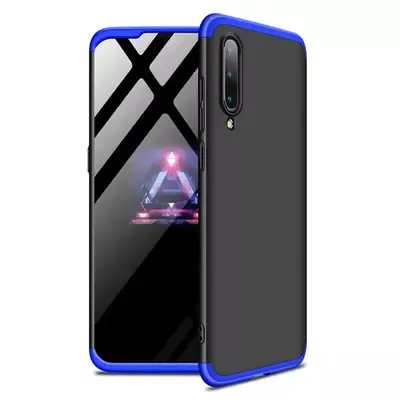 Microsonic Xiaomi Mi 9 Kılıf Double Dip 360 Protective Siyah Mavi