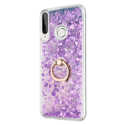 Microsonic Huawei P40 Lite E Kılıf Glitter Liquid Holder Mor