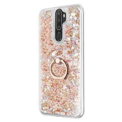 Microsonic Oppo A9 2020 Kılıf Glitter Liquid Holder Gold